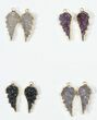 Lot: Amethyst Slice Pendants/Earrings - Pairs #84097-1